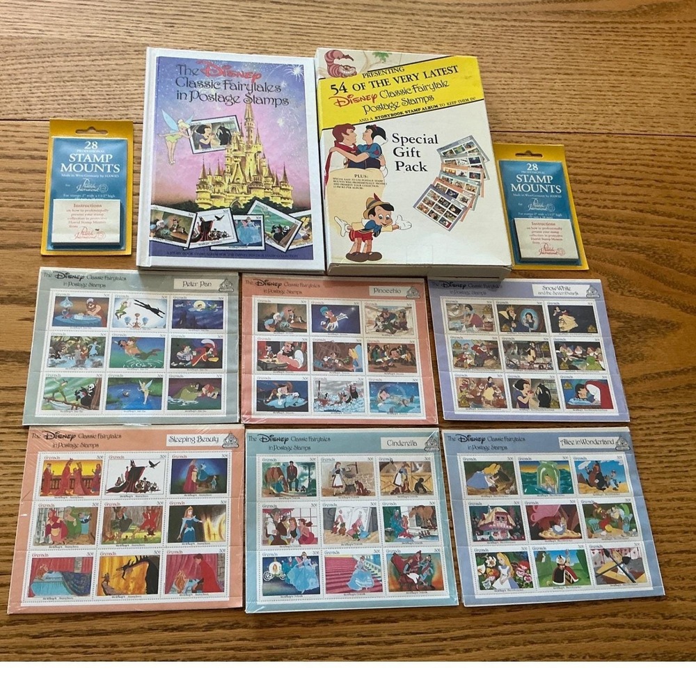 Disney Classic Fairytales Postage Stamps Special Gift Pack Album 54 Mint Stamps